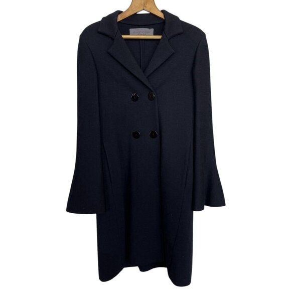 D EXTERIOR Jacket Womens Size Medium M Black Wool Blend Double Breasted Coat